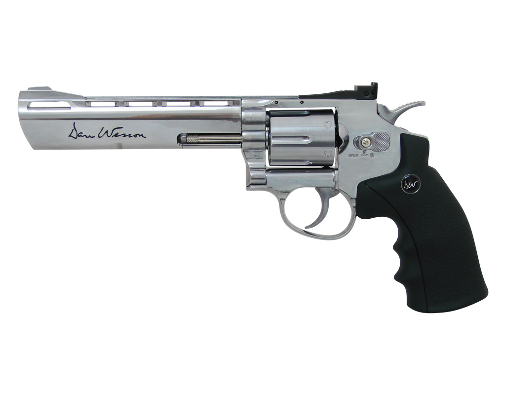Co2 Revolver Dan Wesson 6" 4,5 mm Stahl BB Silber