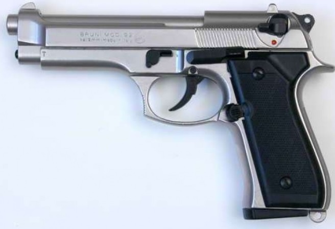 BRUNI M92 Nickel cal. 9mm PA Gas-Pistole